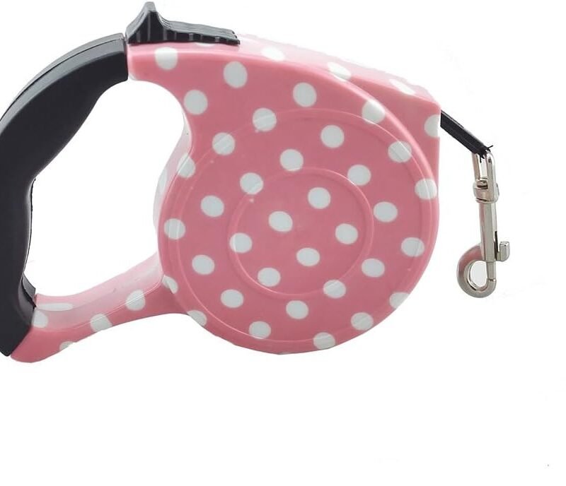 16.5 ft Pet Dog Cat Puppy Retractable Leash Traction Rope Walking Lead Leash (Pink)