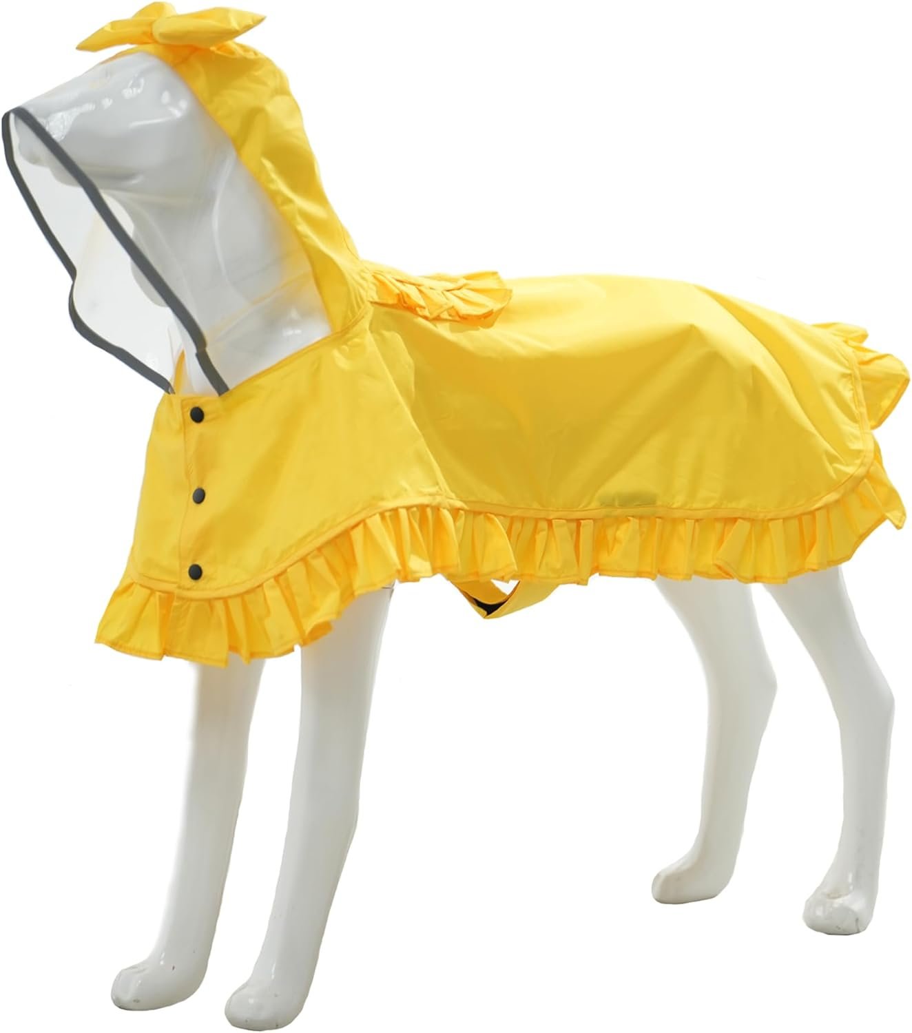 Dog Raincoats, Waterproof Dog Rain Jacket with Clear Hood, Adjustable Reflective Lightweight Breathable Pet Rain Poncho for Small Medium Large Dogs(Yellow, X-Small)