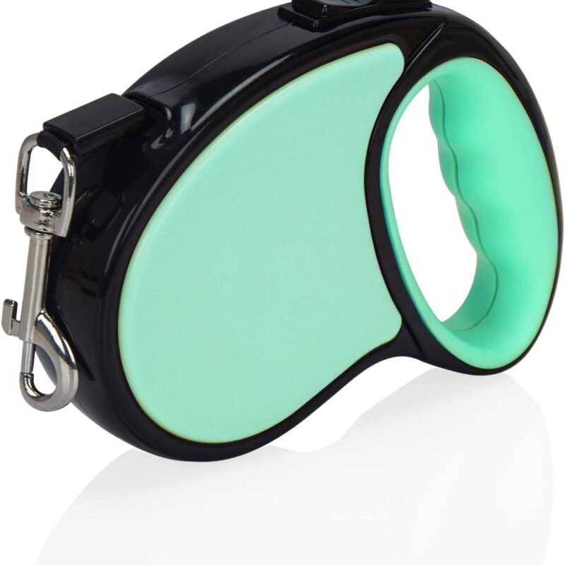 Retractable Dog Leash,16 Ft Dog Retractable Leash,with Anti Slip Handle,Strong Nylon Tape No Tangle,One Handed Brake,Pause,Lock,Suitable for Small and Medium Sized Dogs（Green）