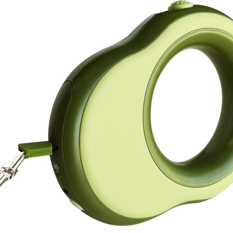 Retractable Dog Leash, 11.5 FT Retractable Leash for Dogs 0-55 lbs, One-Handed Lock, 360°Tangle-Free Strong Reflective Nylon Tape, Perfect for Medium Large Dogs, Green