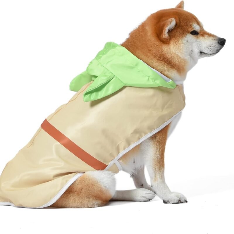 Star Wars for Pets Yoda Raincoat with Leash Attachment Slit - Dog Rain Jacket with Leash Hole - Officially Licensed Pet Apparel for Rainy Weather, Size Medium